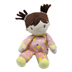 Douglas Baby Cuddle Toy Brunette Girl In PJs 12" Soft Doll Plush Washable
